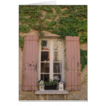 Pink Shuttered Window Greeting Cards