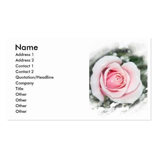 Pink Single Rose Faded and Rubbed Business Card Templates