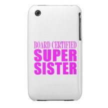 Pink Sisters Birthdays & Christmas : Super Sister iPhone 3 Cases