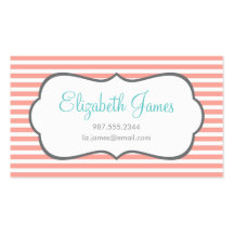 Pink Skinny Stripe Business Cards