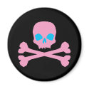 Pink Skull and Bones magnets