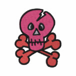 Pink Skull and Crossbones Embroidered Tees