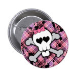 Pink Skull and Crossbones with Hearts and Bow