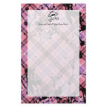 Pink Skull and Crossbones with Hearts and Bow Stationery