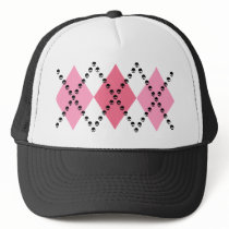 Pink Skull Argyle Mesh Hats