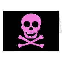 Pink Skull & Crossbones Cards