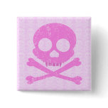 Pink Skull Distressed Buttons