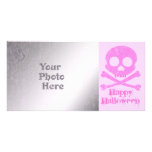 Pink Skull Distressed Photo Card photo cards