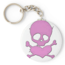Pink Skull Keychain