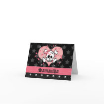 Pink Skull Personalized Note Cards
