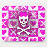 Pink Skull Princess mousepads