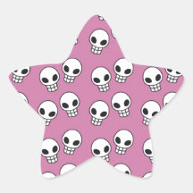 Pink Skull Print Sticker