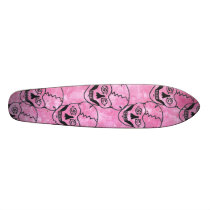 Pink skull skateboard deck
