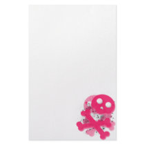 Pink skull stationary paper custom stationery