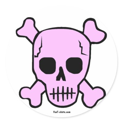 Pink Skull stickers by tshirtfun