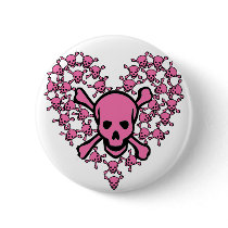 Pink Skulls in Heart Shape
