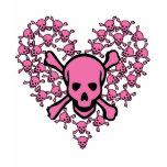 Pink Skulls in Heart Shape t-shirts