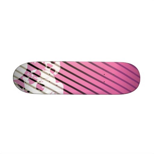 Pink Skulls Skate Board Decks