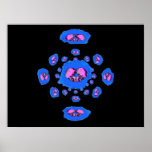 Pink Skulls Spinning Poster