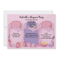 Pink Slumber Birthday Party Personalized Announcement