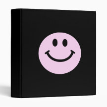 Pink smiley face binders