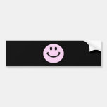 Pink smiley face bumper sticker