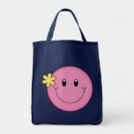 Pink Smiley Face Tote Bag