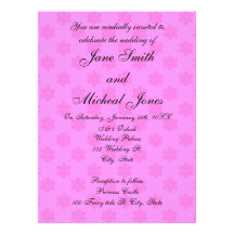 Pink snowflake wedding invitations
