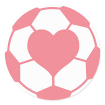 Pink Soccer Ball with Heart Sticker