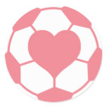 Pink Soccer Ball with Heart stickers