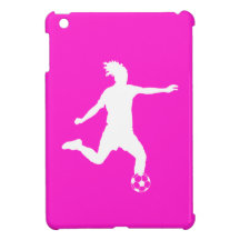 Pink Soccer Silhouette iPad Mini Case