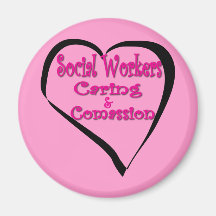 Pink Social Worker Magnets