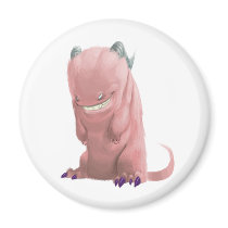 Pink Sock Monster Refrigerator Magnets