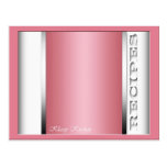 Pink Sophisticated Recipe Cards Post Cards