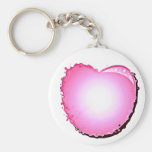 Pink Sparkle Bubble Heart Keychain