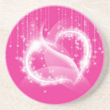 Pink Sparkly Hearts Coaster