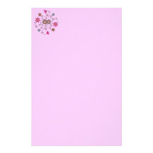 Pink Spring Flower Garden Custom Stationery
