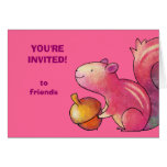 PInk Squirrel Greeting Card(customizable)