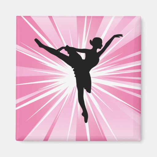 Pink Star Ballerina Refrigerator Magnet