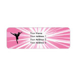 Pink Star Ballerina Return Address Label