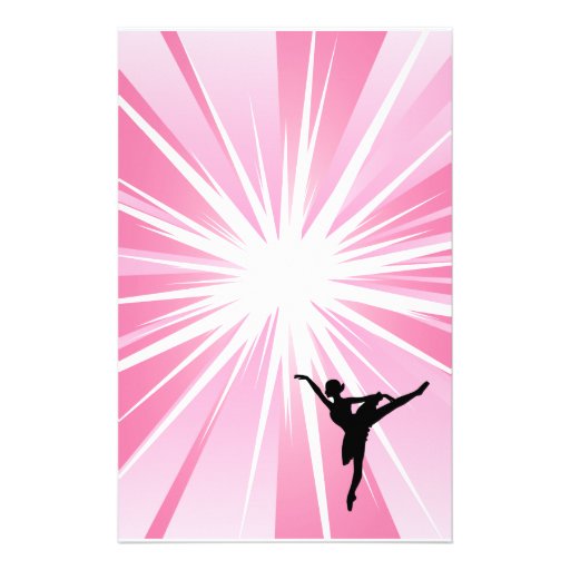 Pink Star Ballerina Stationery