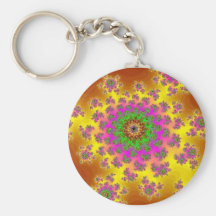 Pink Star Burst Key Chain