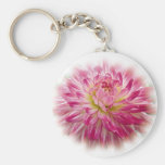 Pink Star Dahlia Keychain