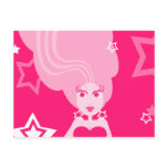 Pink Star Girl Postcard