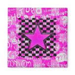 Pink Star Graffiti Magnet