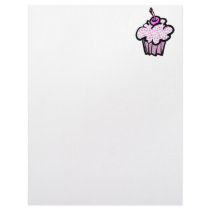 pink stars cupcake letterhead