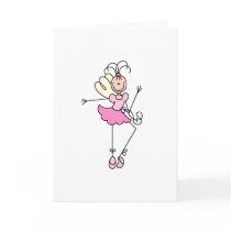 Pink Stick Ballerina Four Card
