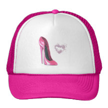 Pink Stiletto and Kiss Trucker Hat