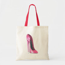 Pink Stiletto High Heel Shoe Art Bag