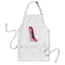 Pink Stiletto Shoe Art Apron